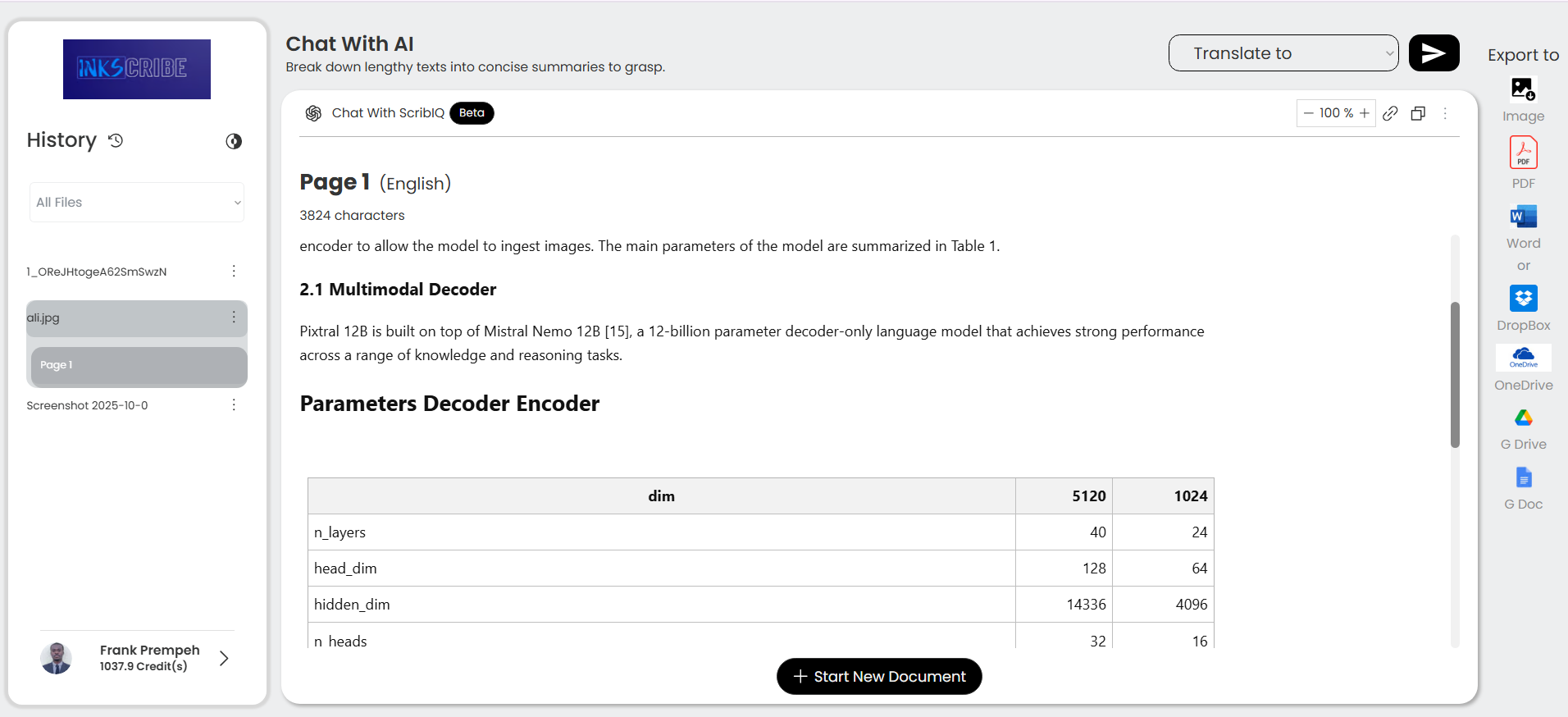 Inkscribe Dashboard 1