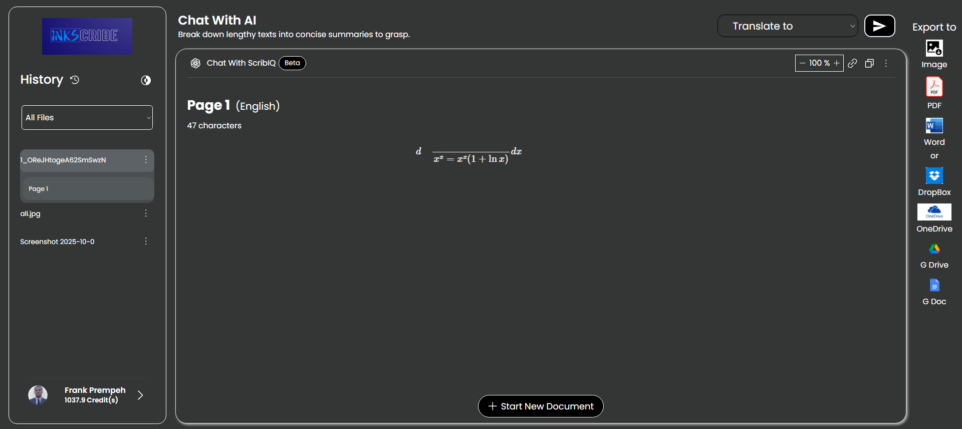 Inkscribe Dashboard 3